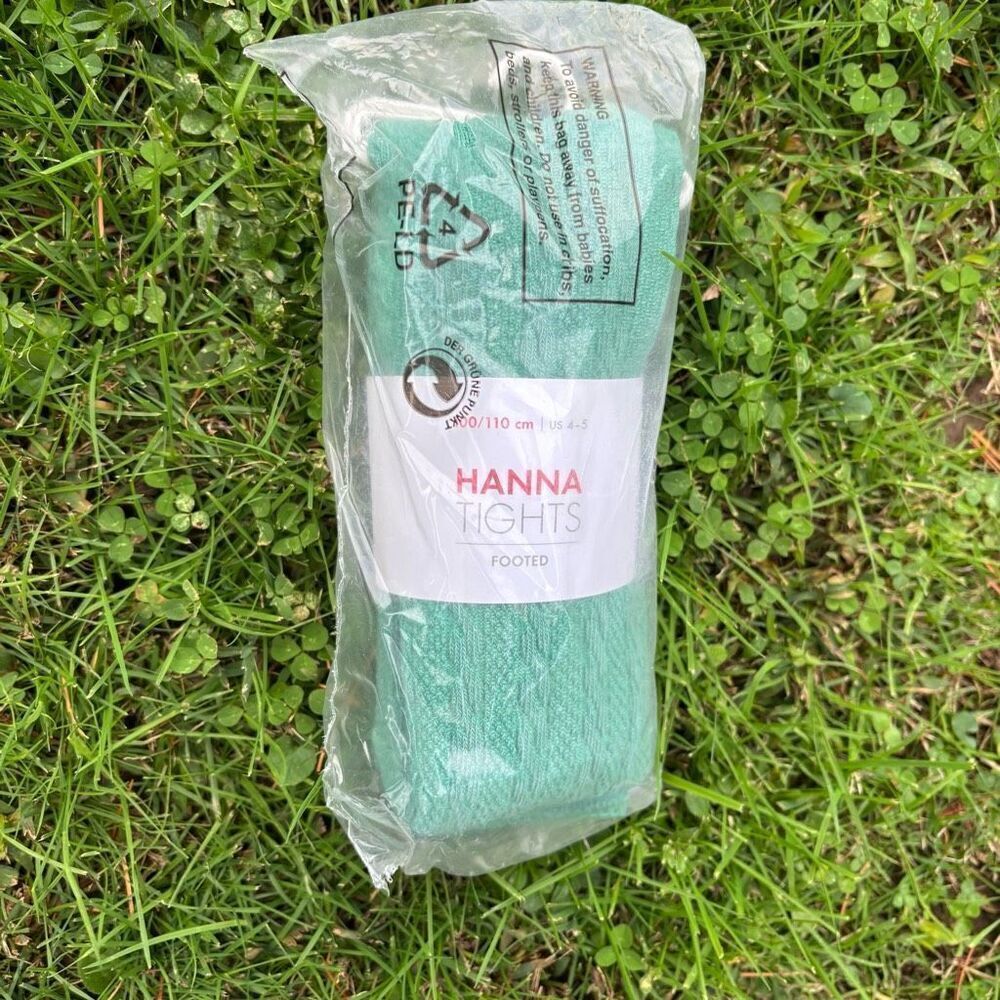Hanna Andersson Green Ribbed Tights‎ NWT 4-5